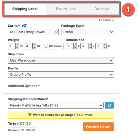 How to create a shipping label