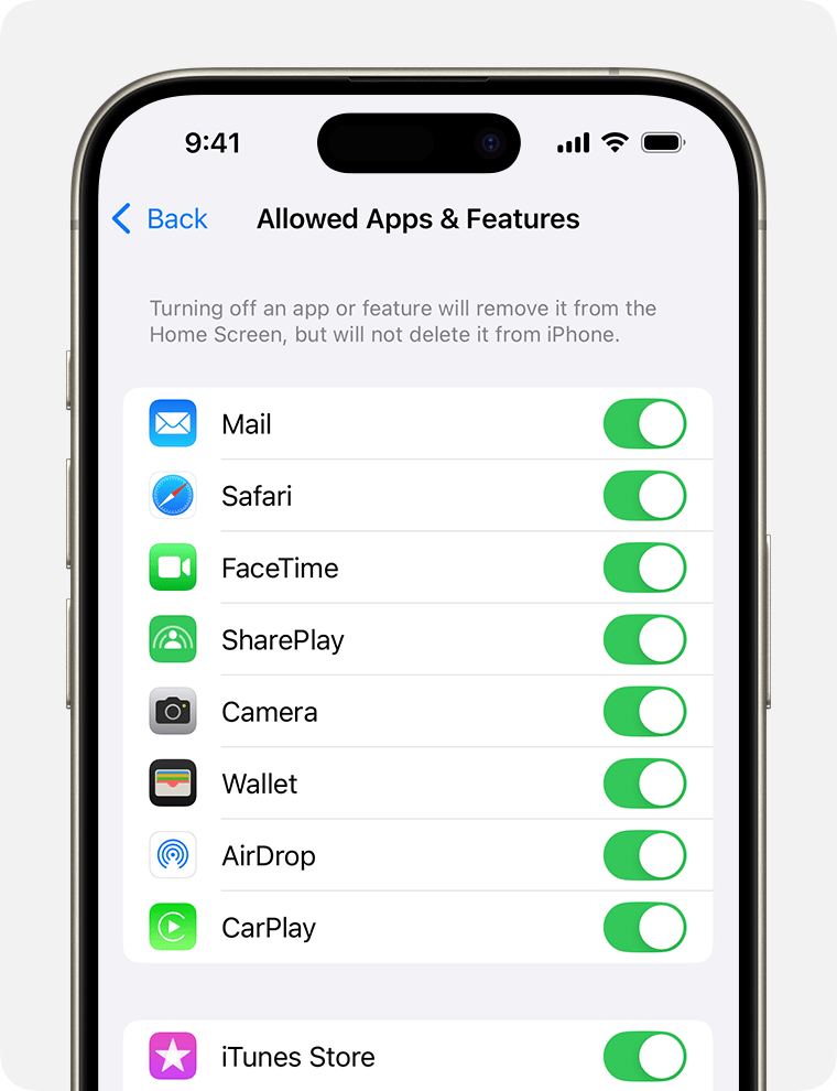 Parental Controls on iPhone Settings